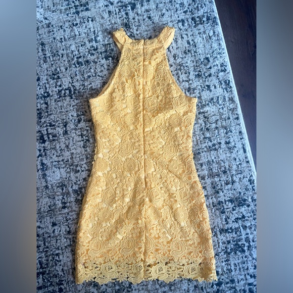 Love Poem Yellow Lace Mini Dress - Picture 7 of 8